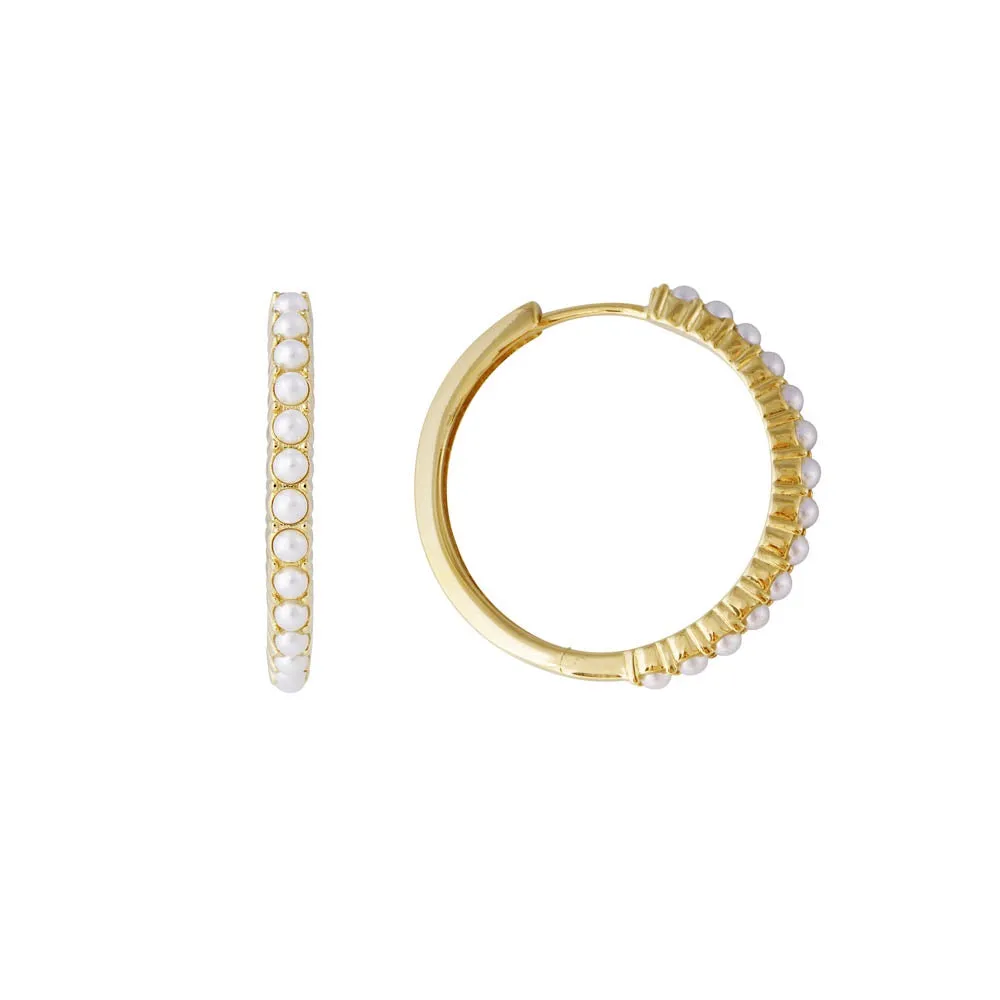 Fairley Slim Crystal Pearl Midi Hoops