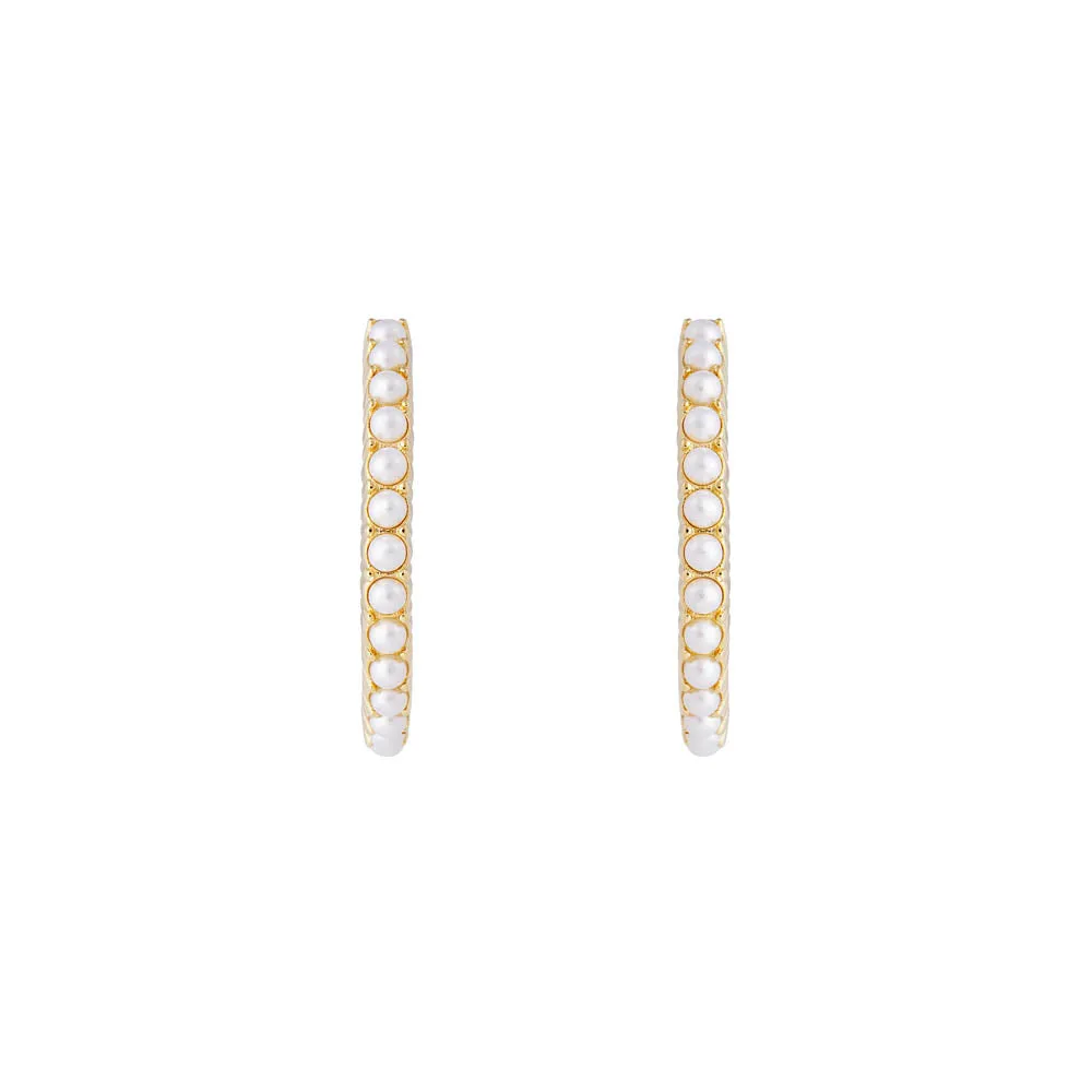 Fairley Slim Crystal Pearl Midi Hoops