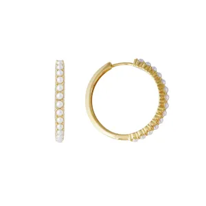 Fairley Slim Crystal Pearl Midi Hoops