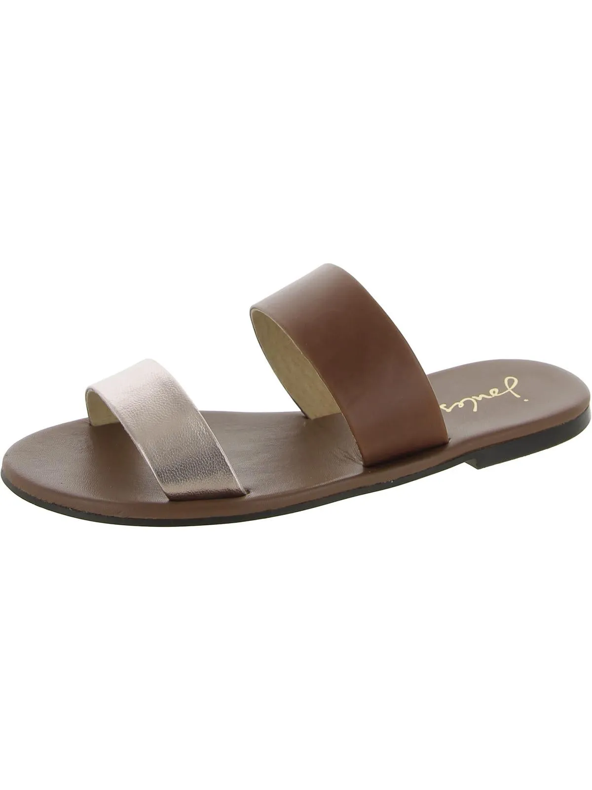 Fenthorpe Womens Leather Metallic Slide Sandals