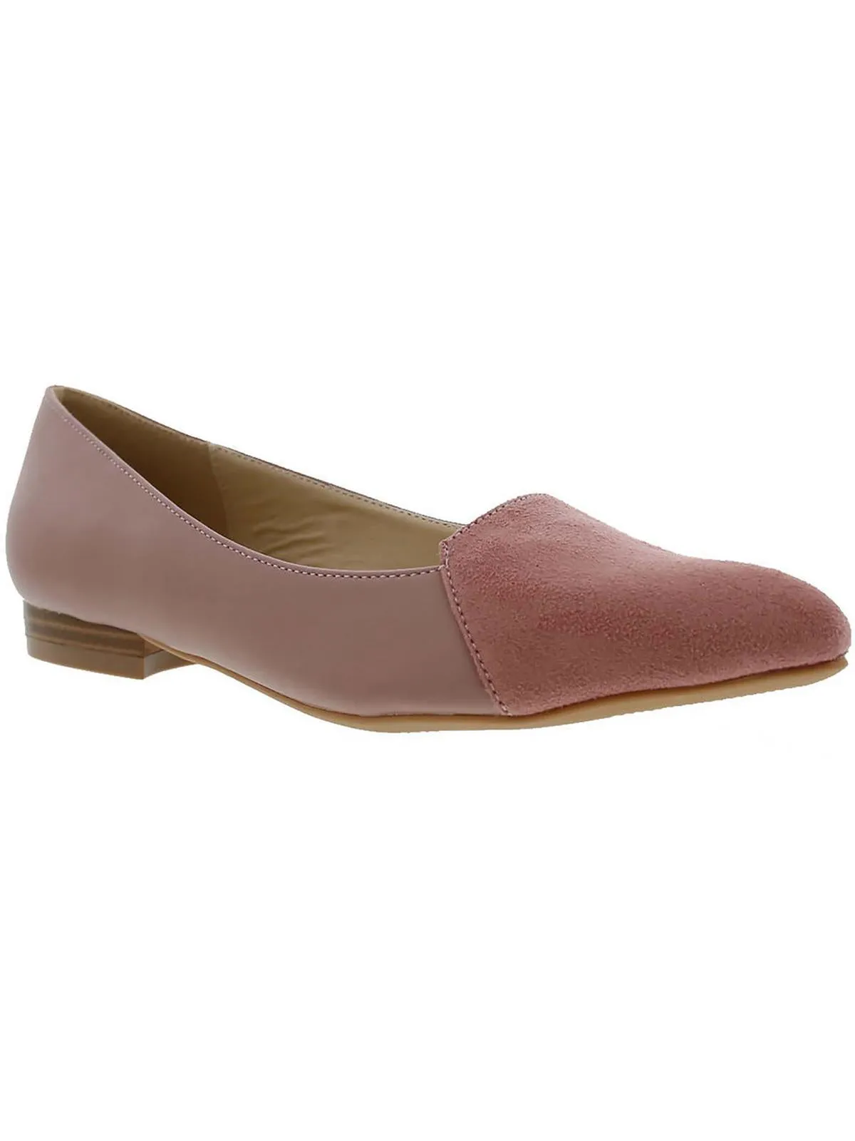 Flora Womens Faux Leather Pointed Toe Loafers