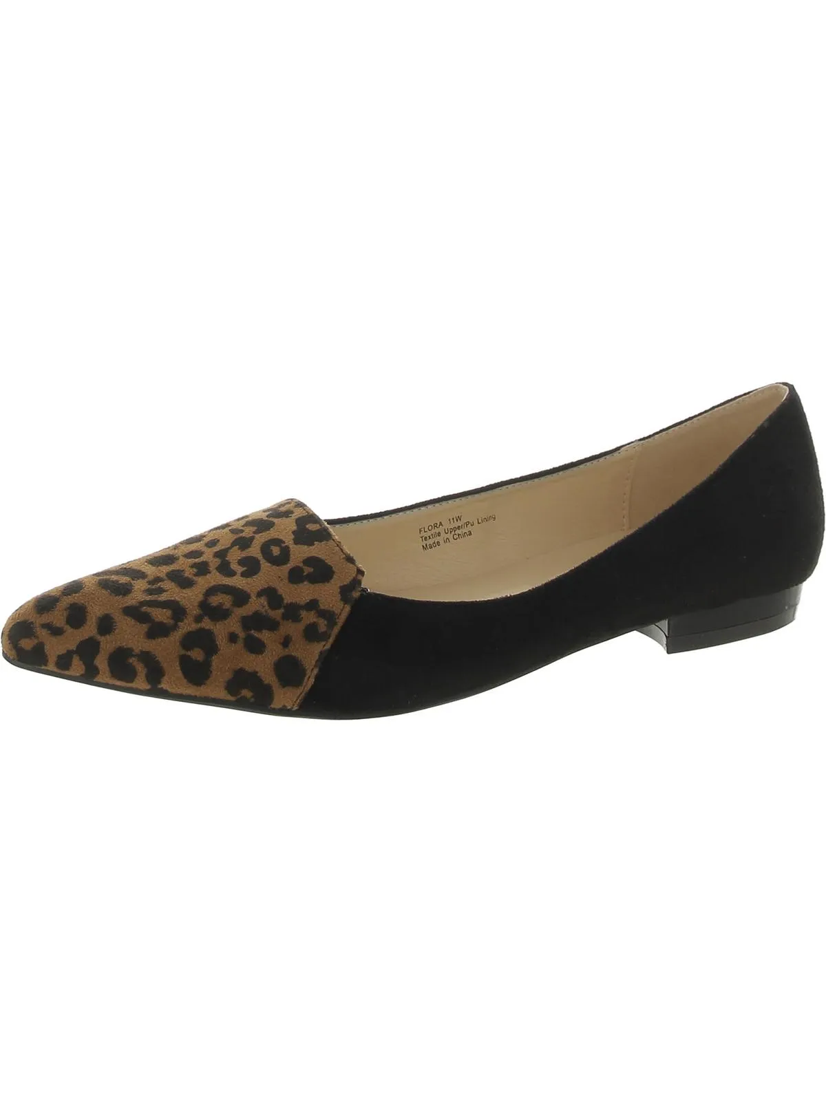 Flora Womens Faux Leather Pointed Toe Loafers