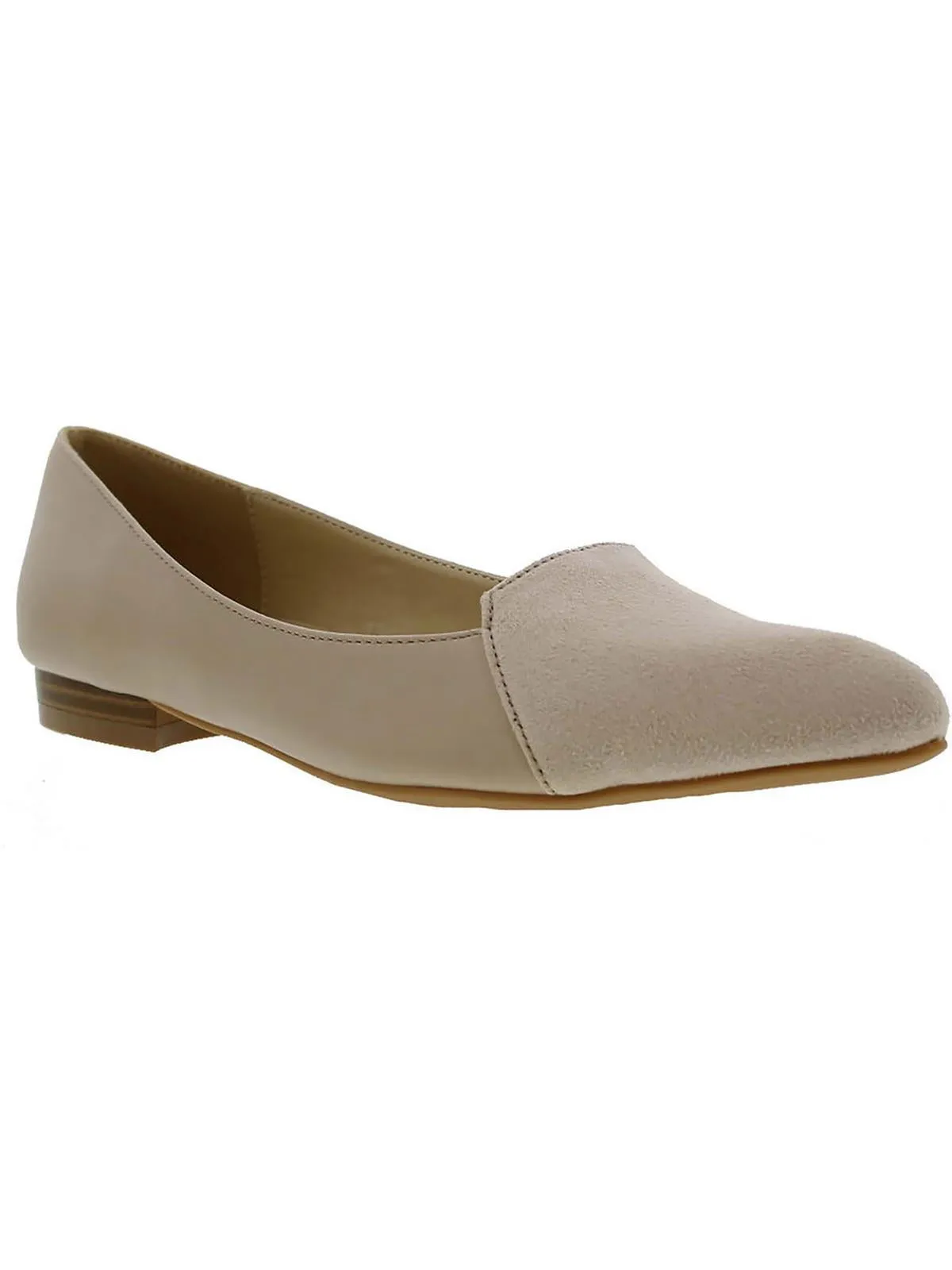 Flora Womens Faux Leather Pointed Toe Loafers