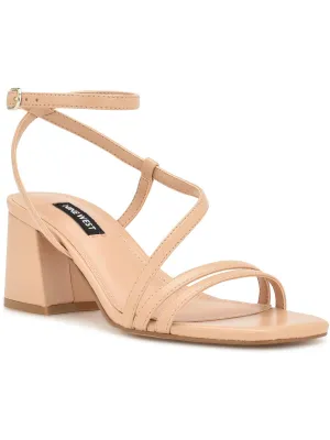 Georga Womens Faux Leather Ankle Strap Block Heel