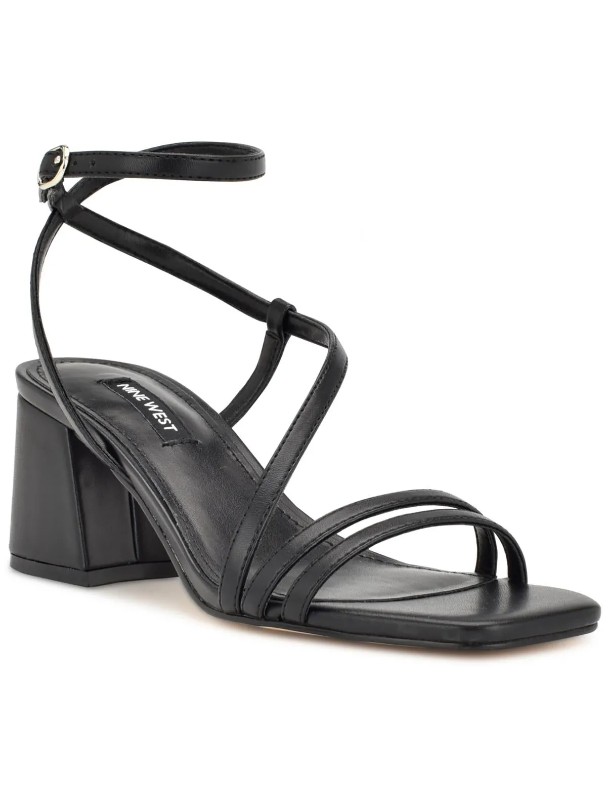 Georga Womens Faux Leather Ankle Strap Block Heel
