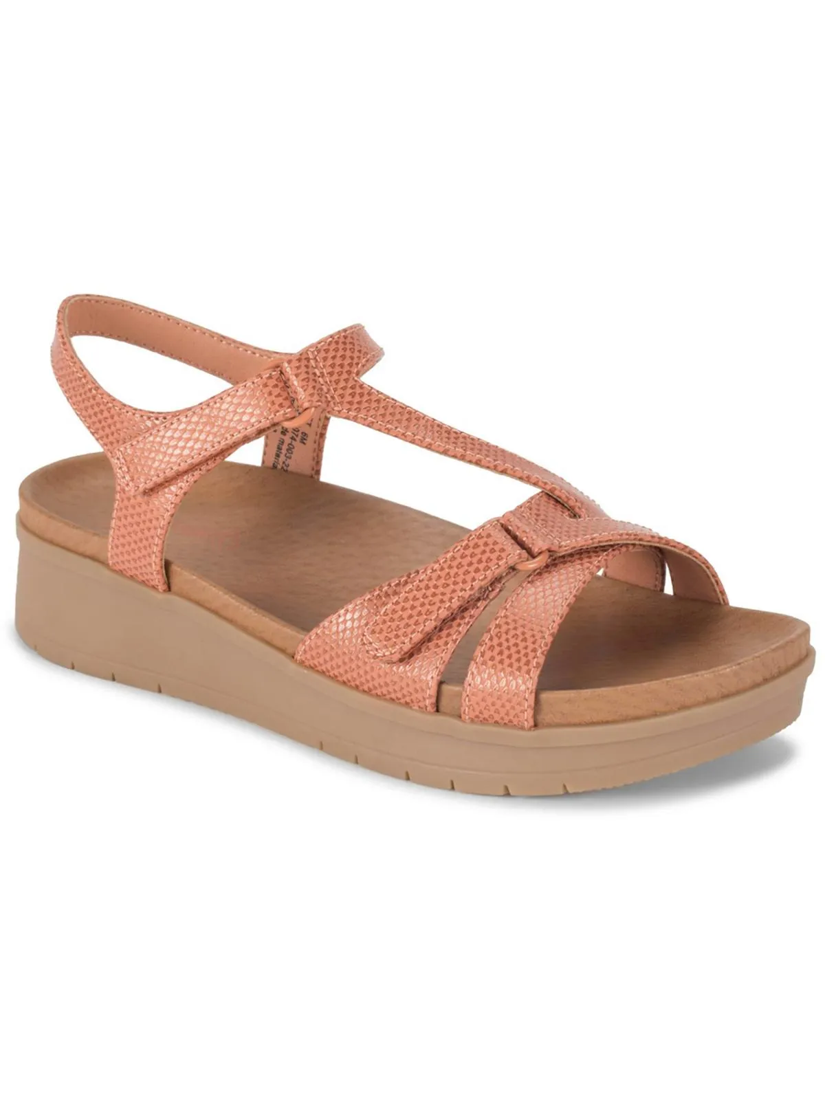 Gidget Womens Faux Leather Round Toe Flatform Sandals