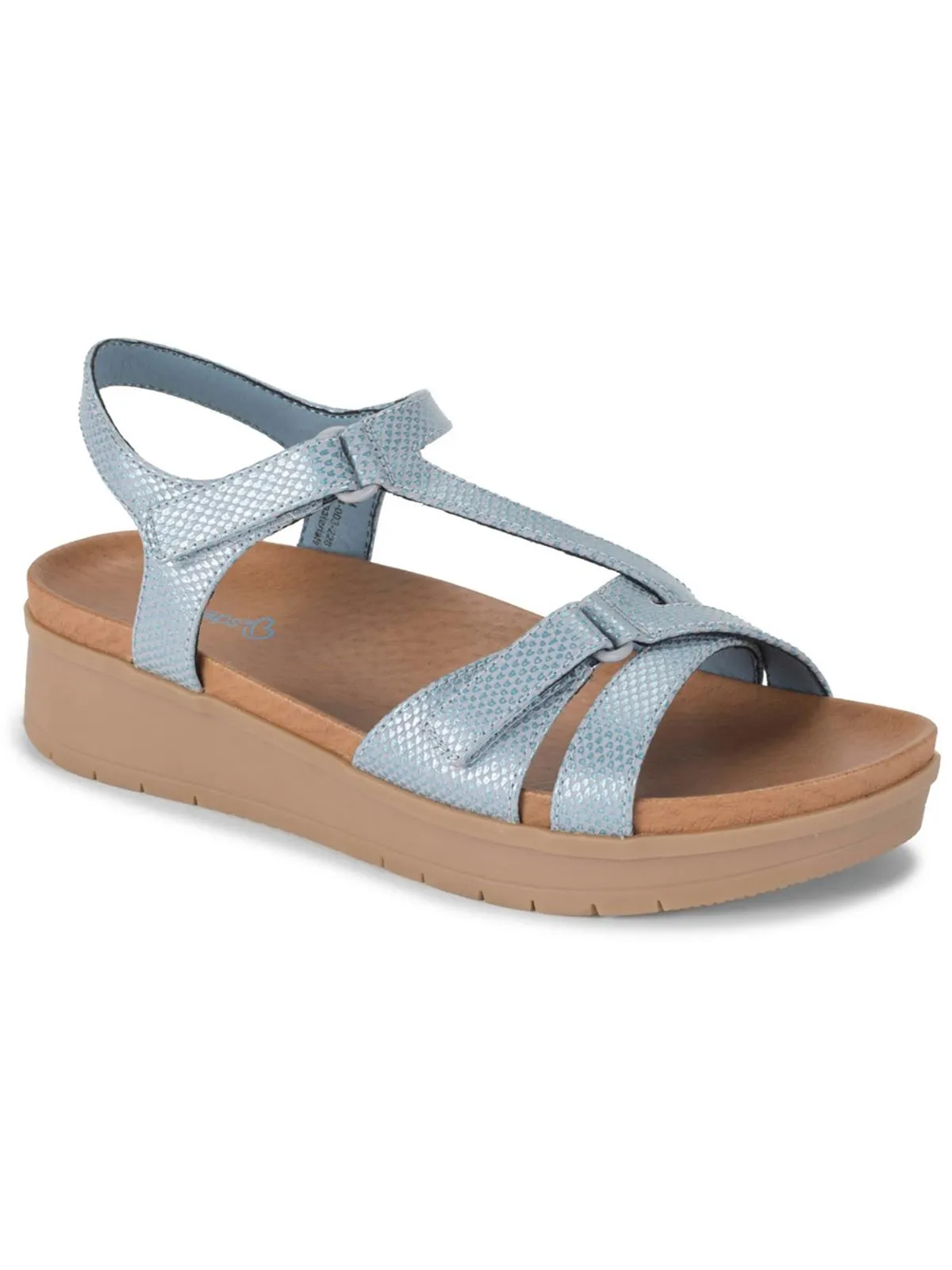 Gidget Womens Faux Leather Round Toe Flatform Sandals