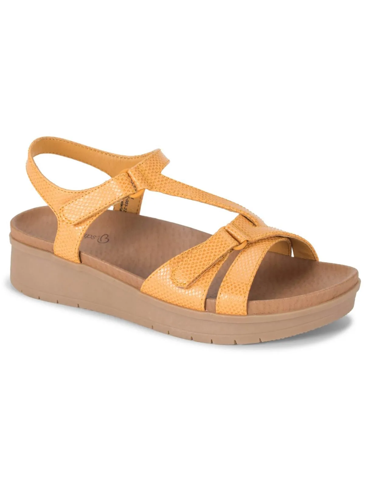Gidget Womens Faux Leather Round Toe Flatform Sandals