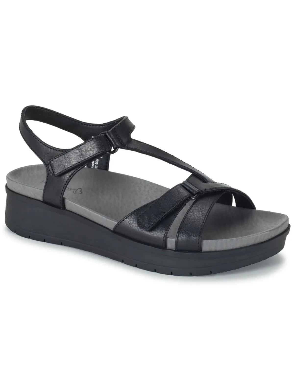 Gidget Womens Faux Leather Round Toe Flatform Sandals