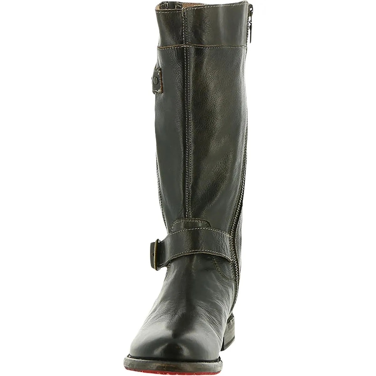 Gogo  Womens Leather Buckle Mid-Calf Boots