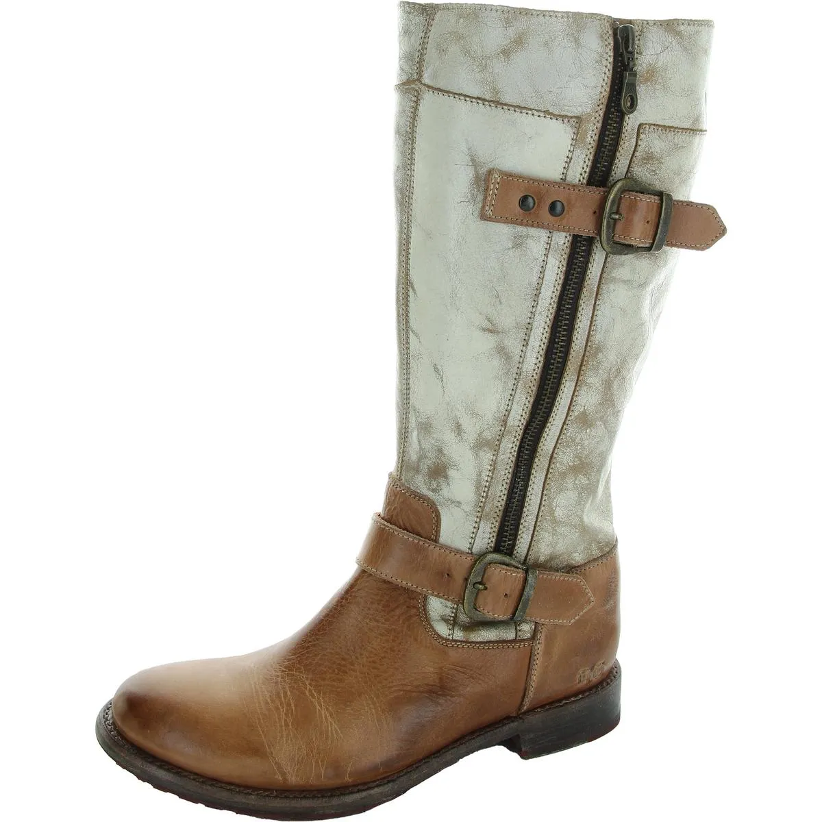 Gogo  Womens Leather Buckle Mid-Calf Boots