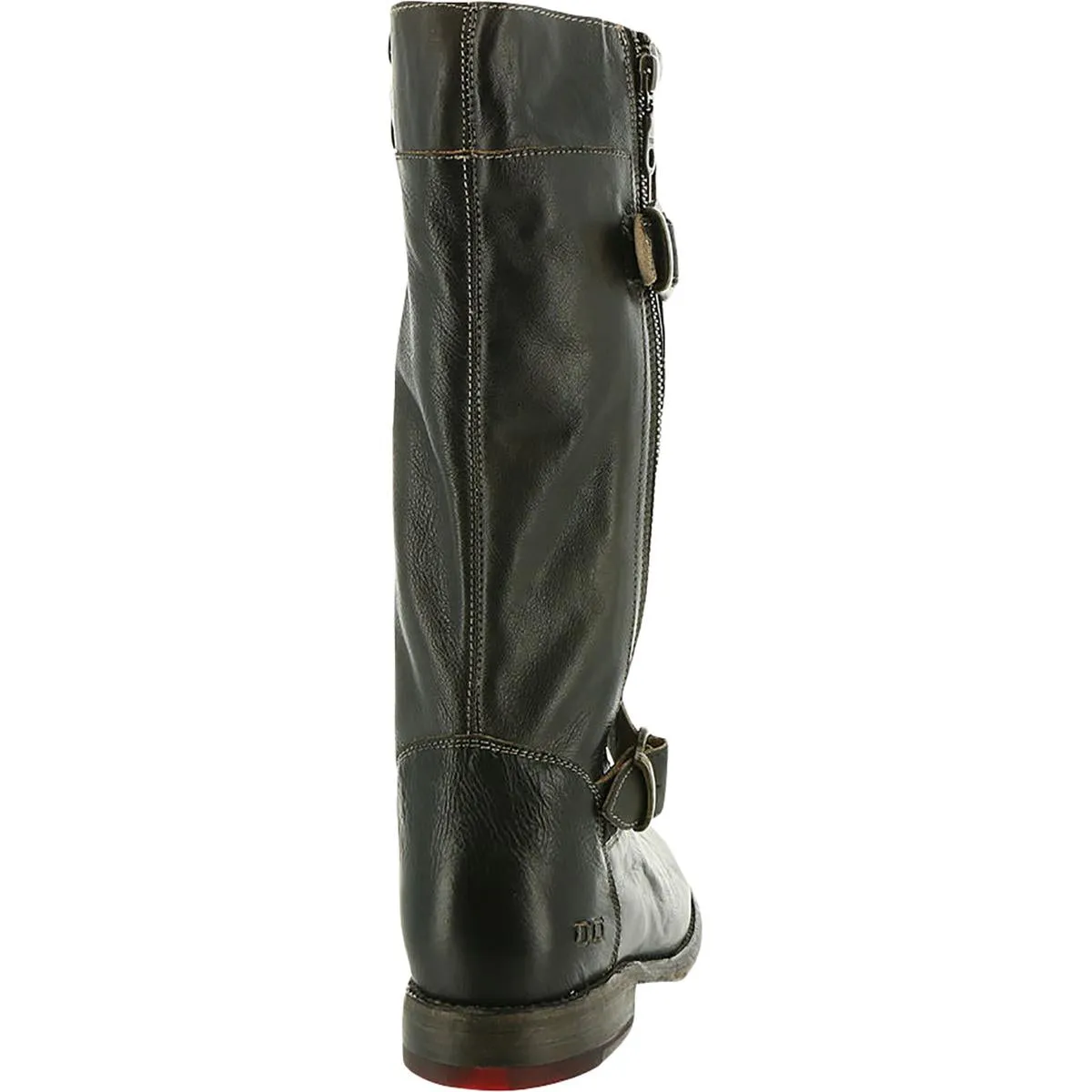 Gogo  Womens Leather Buckle Mid-Calf Boots