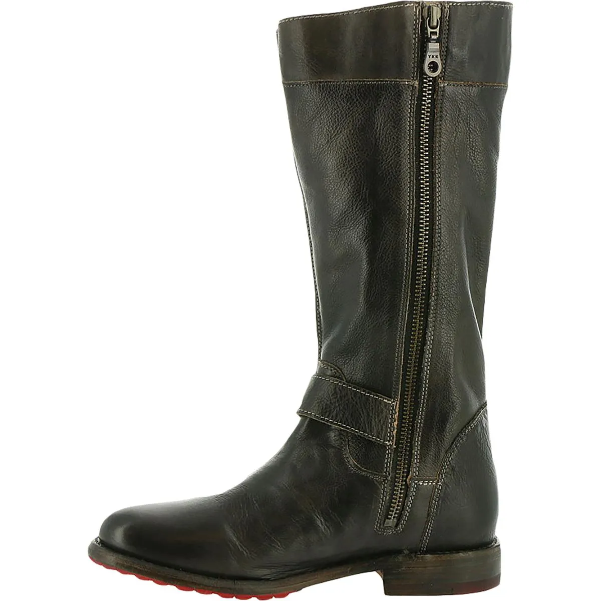 Gogo  Womens Leather Buckle Mid-Calf Boots