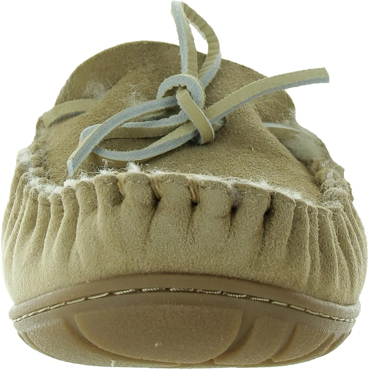 Good Moccasins Womens Bow Fur Moccasin Slippers