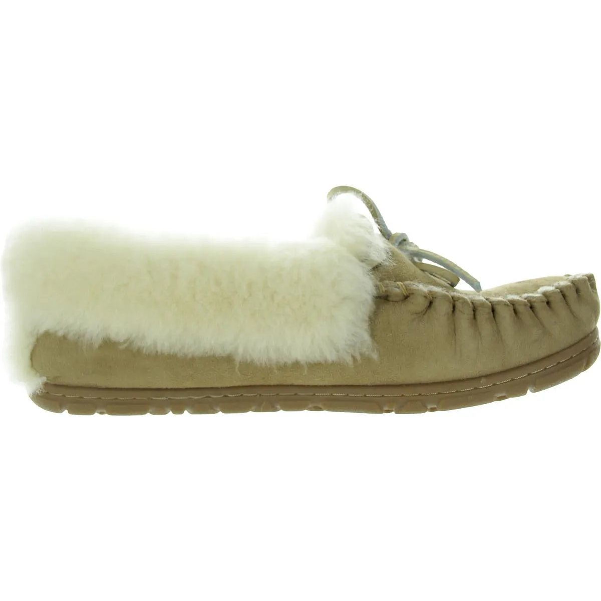 Good Moccasins Womens Bow Fur Moccasin Slippers
