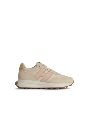 H641' Beige Leather Sneakers