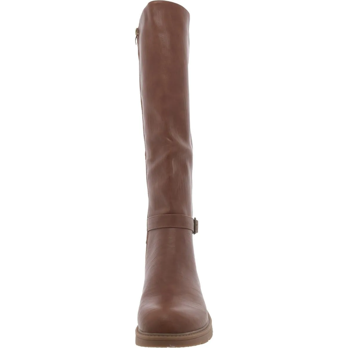 HAY THERE Womens Faux Leather Zipper Knee-High Boots