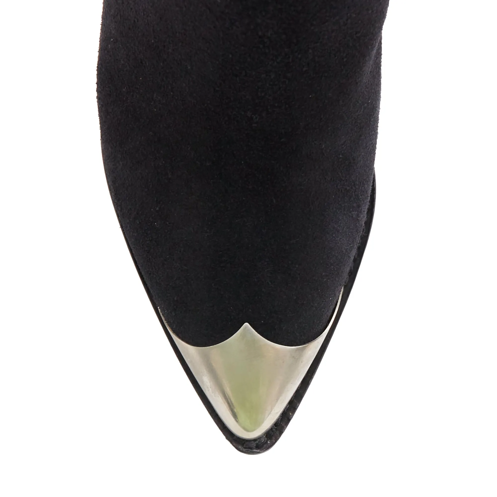 Isabel Marant Lamsy suede leather cap toes ankles cone boots