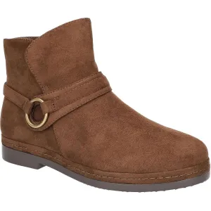 Izzy Womens Buckle Faux Suede Ankle Boots