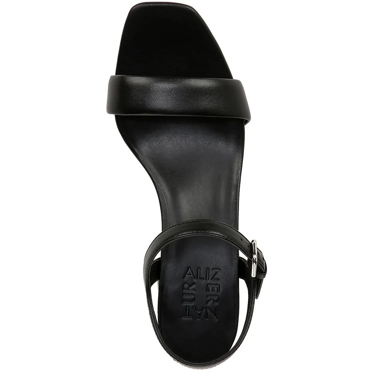 IZZY Womens Leather Ankle strap Block Heel