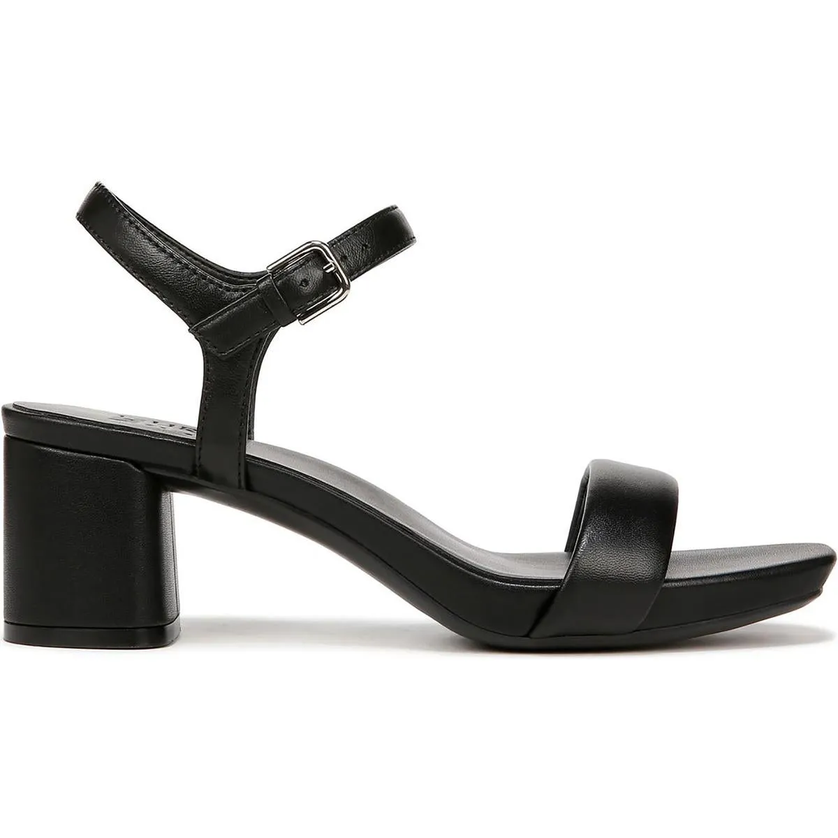 IZZY Womens Leather Ankle strap Block Heel