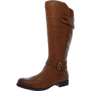 Jackie Womens Leather Wide Calf Riding Boots