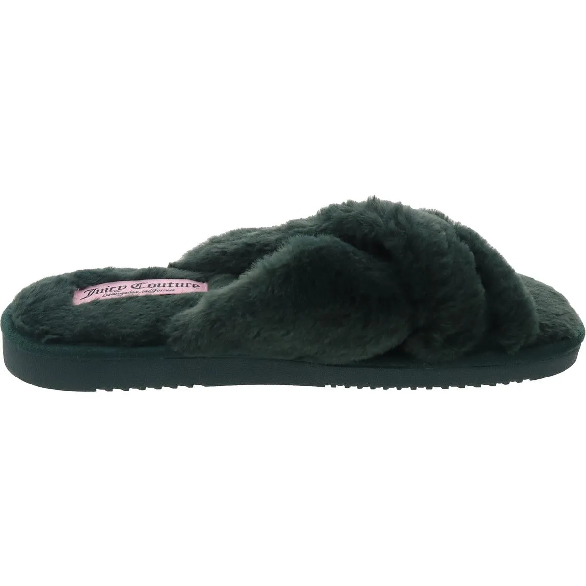 JCJOVIE Womens Criss-Cross Faux Fur Slide Slippers
