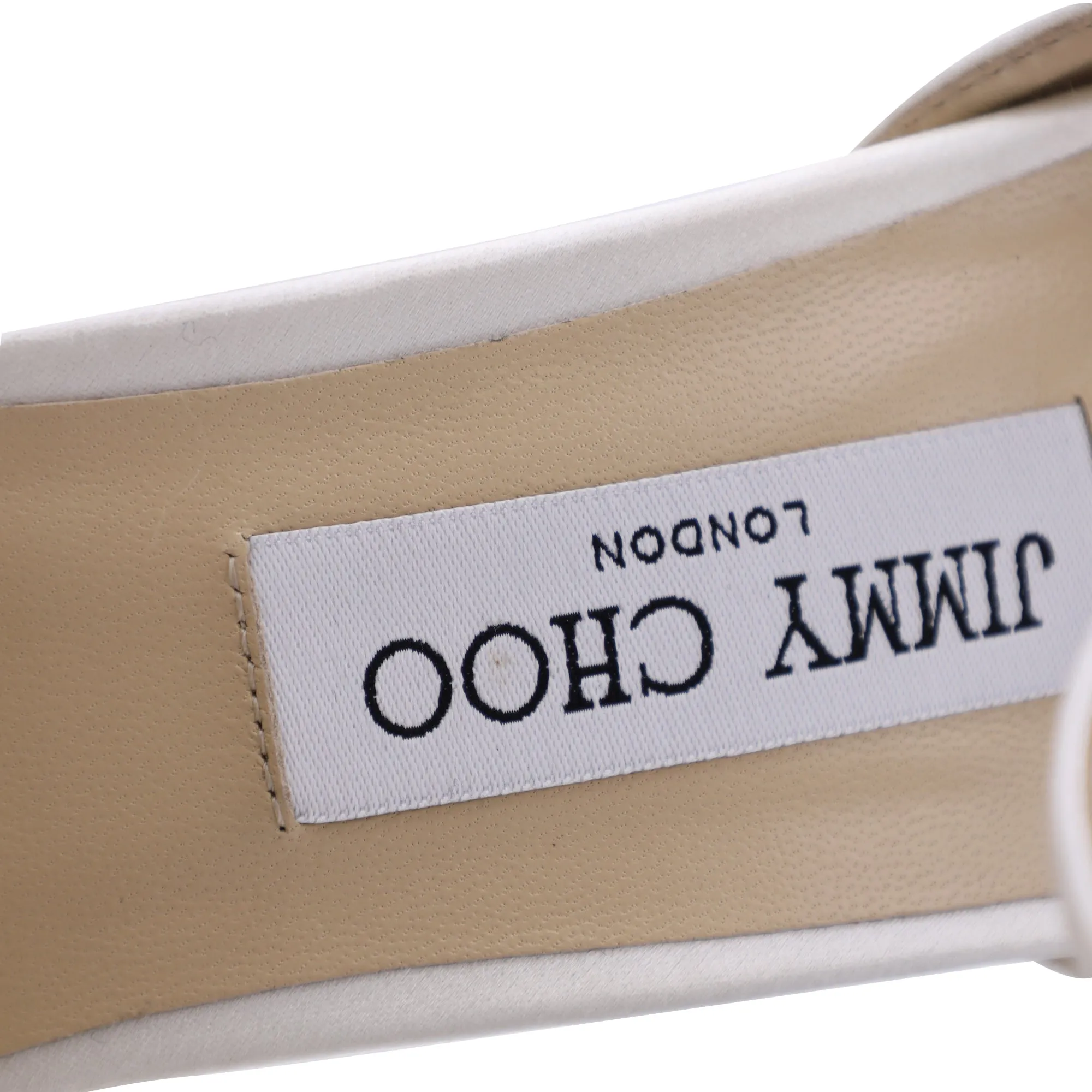 Jimmy Choo Rosie Ankle Strap Sandals in Ivory Satin