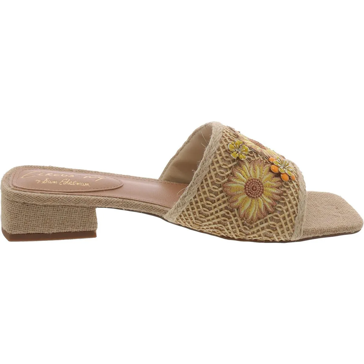 JOSIE Womens Raffia Embelished Slide Sandals