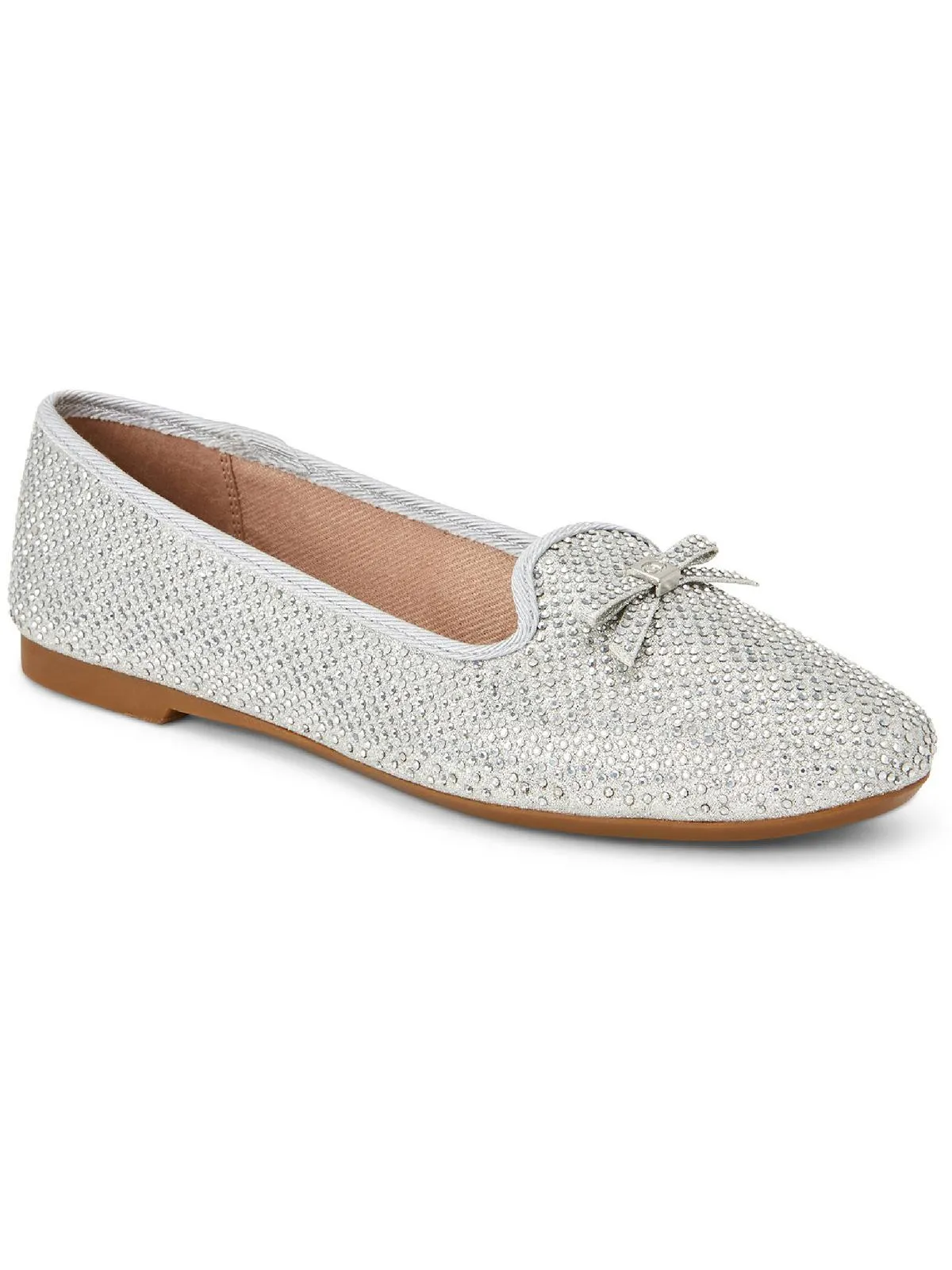 Kimii  Womens Rhinestone Slip On Fashion Loafers