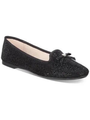 Kimii  Womens Rhinestone Slip On Fashion Loafers