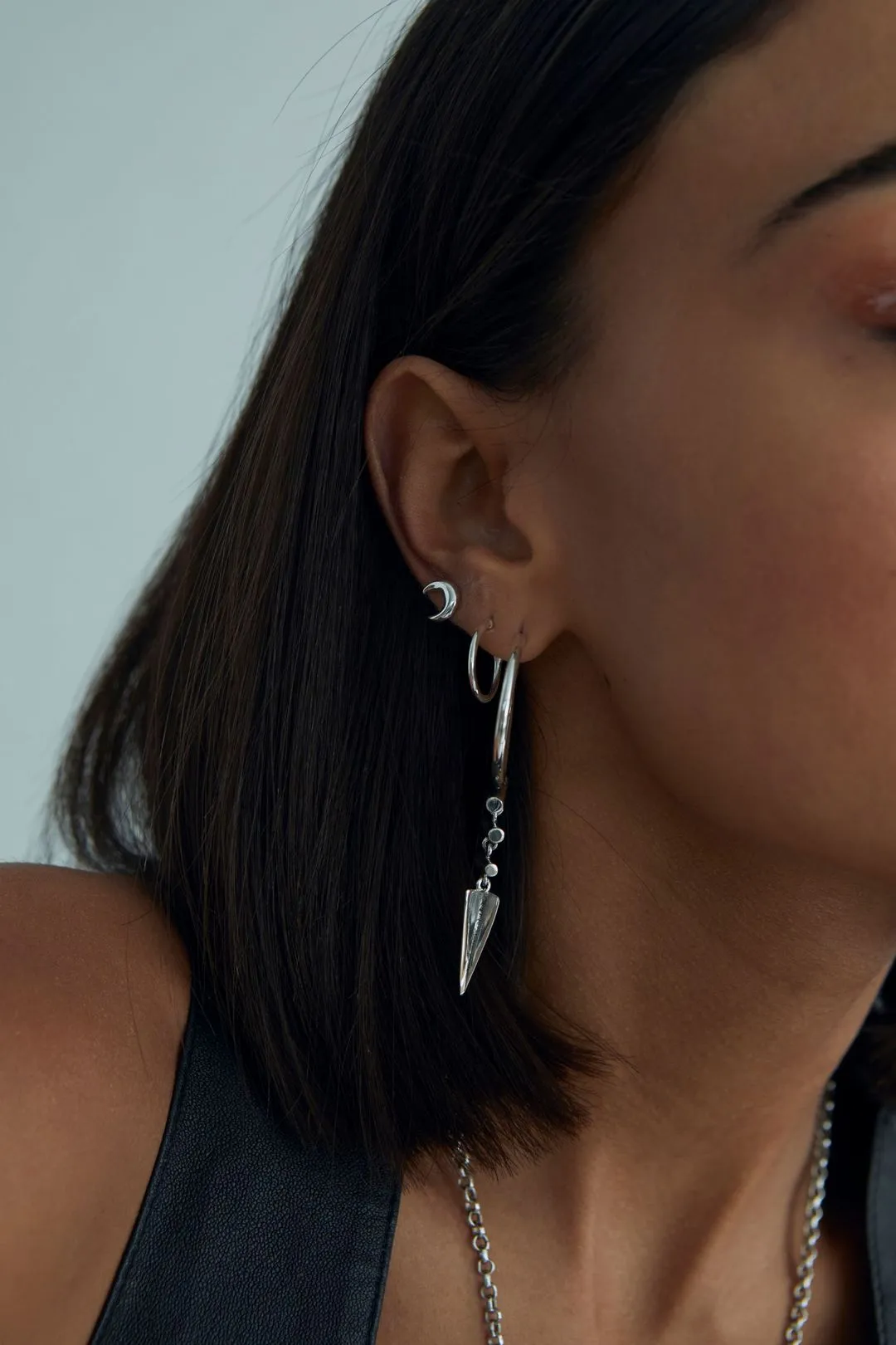 Kyoti Mini Crescent Moon Studs Gold
