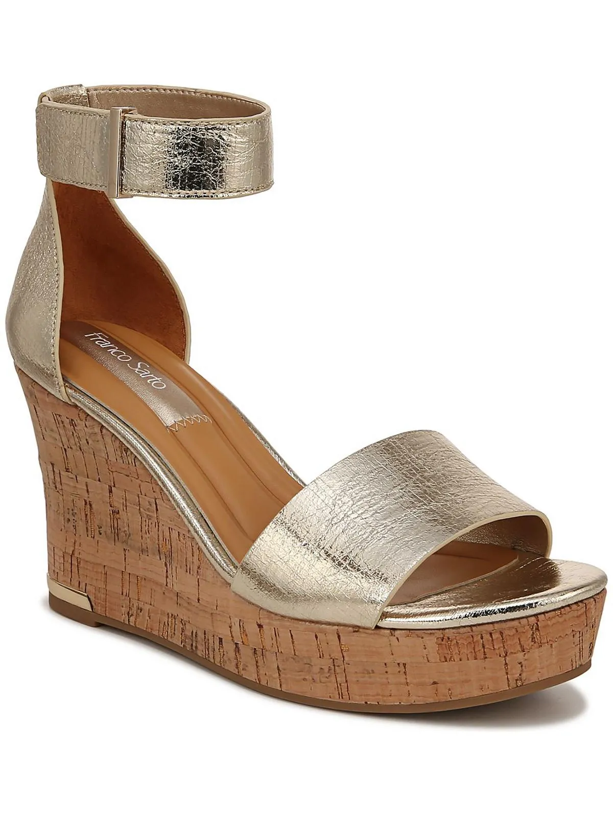 L-Clemenscor Womens Cork Leather Ankle Strap