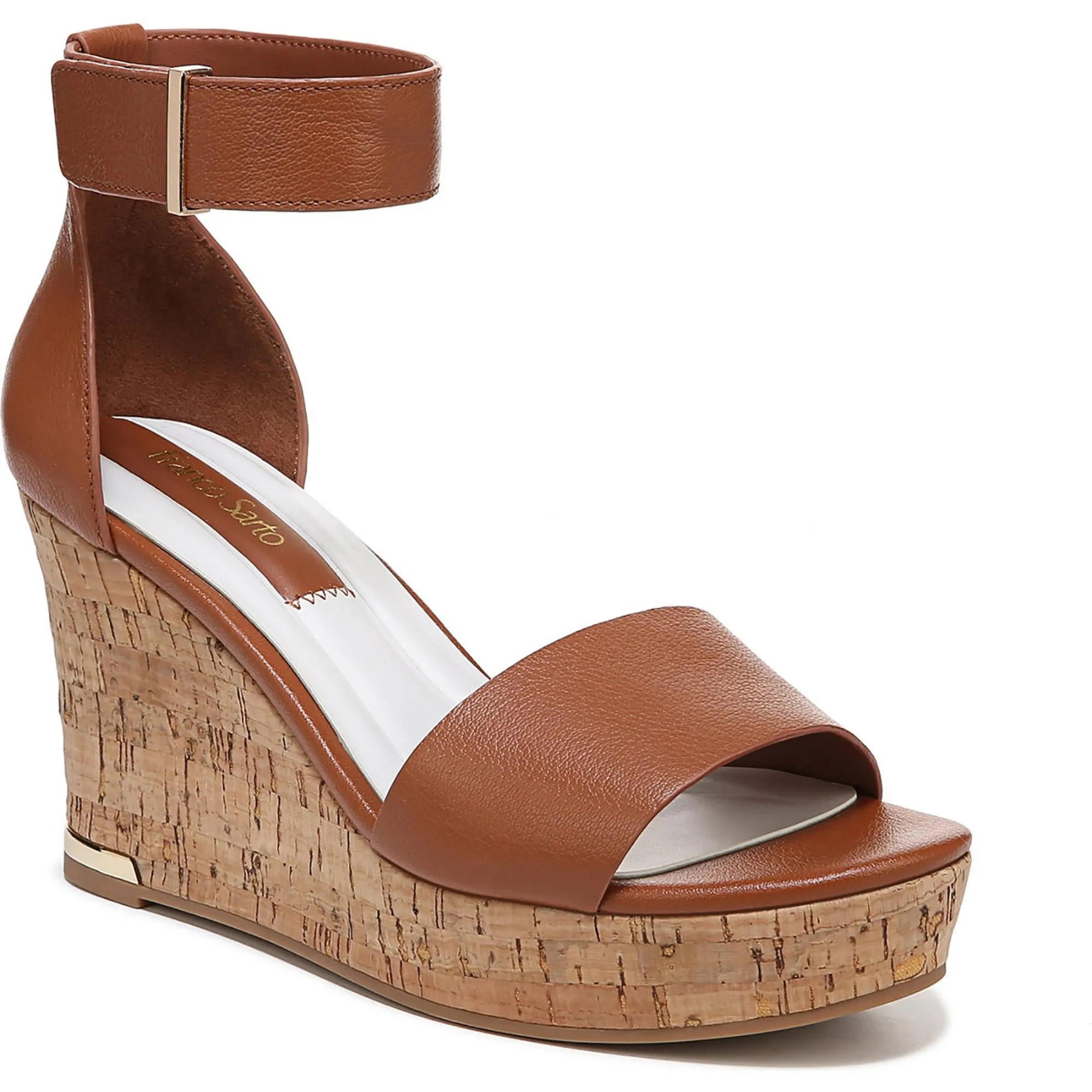 L-Clemenscor Womens Cork Leather Ankle Strap