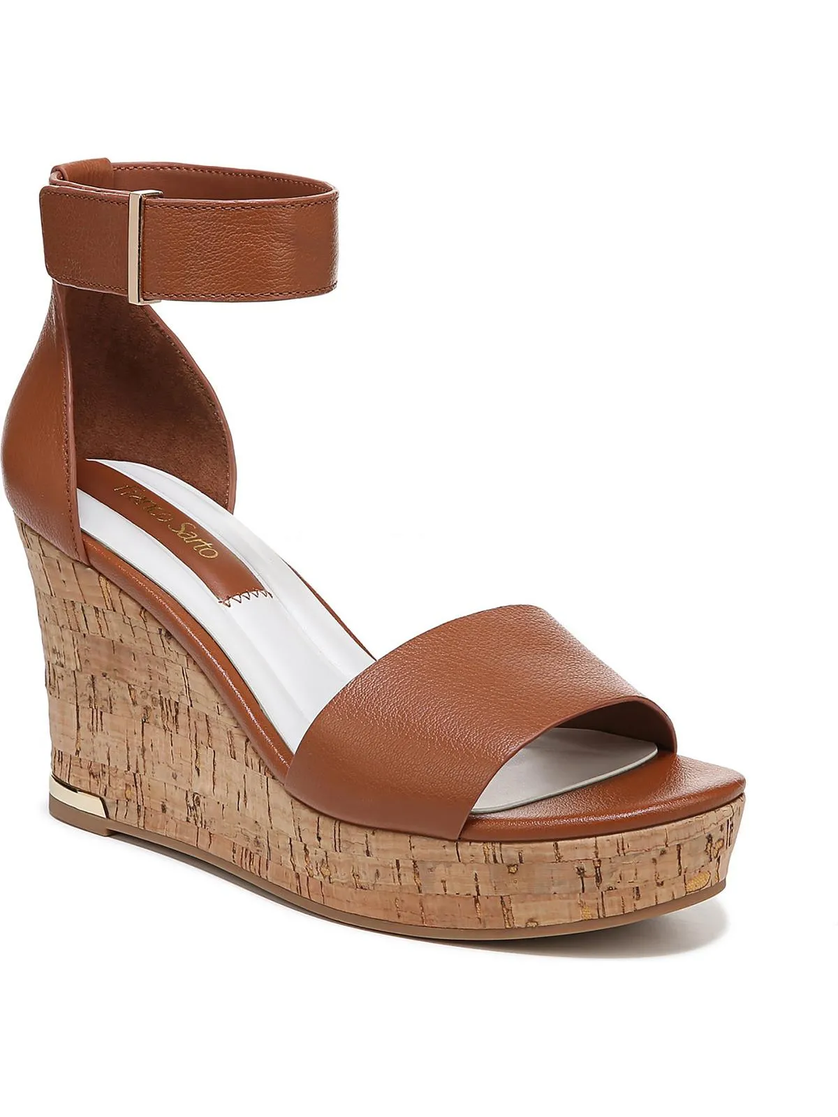 L-Clemenscor Womens Cork Leather Ankle Strap