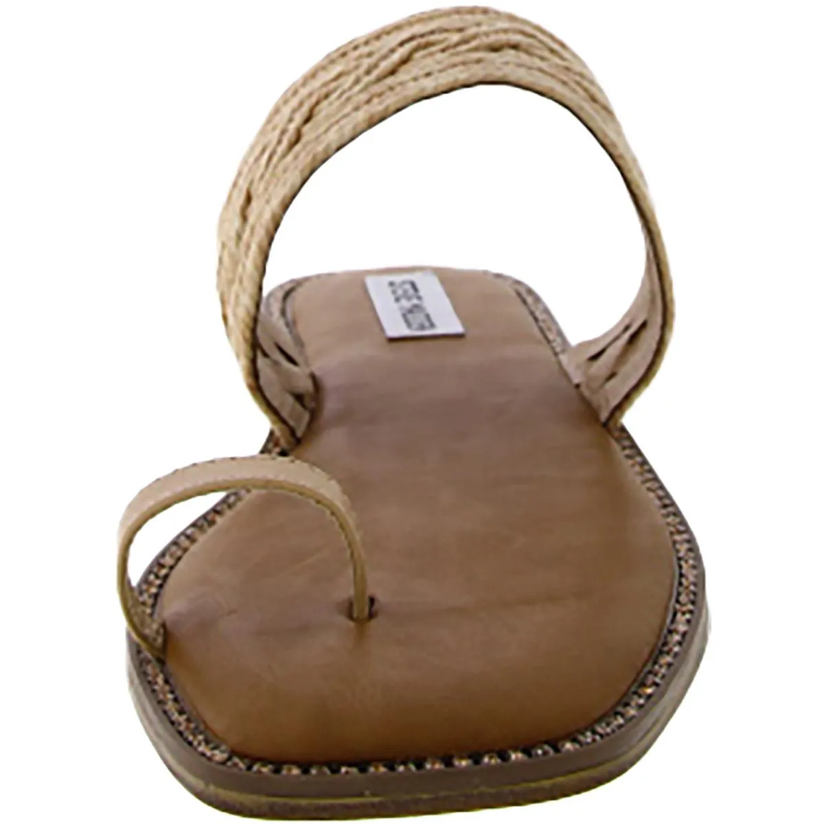 Laguna Womens Faux Leather Braided Slide Sandals