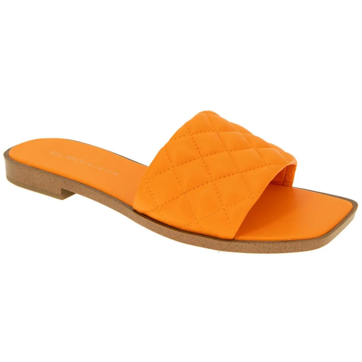 Laila Womens Quilted Slip On Flat Sandals