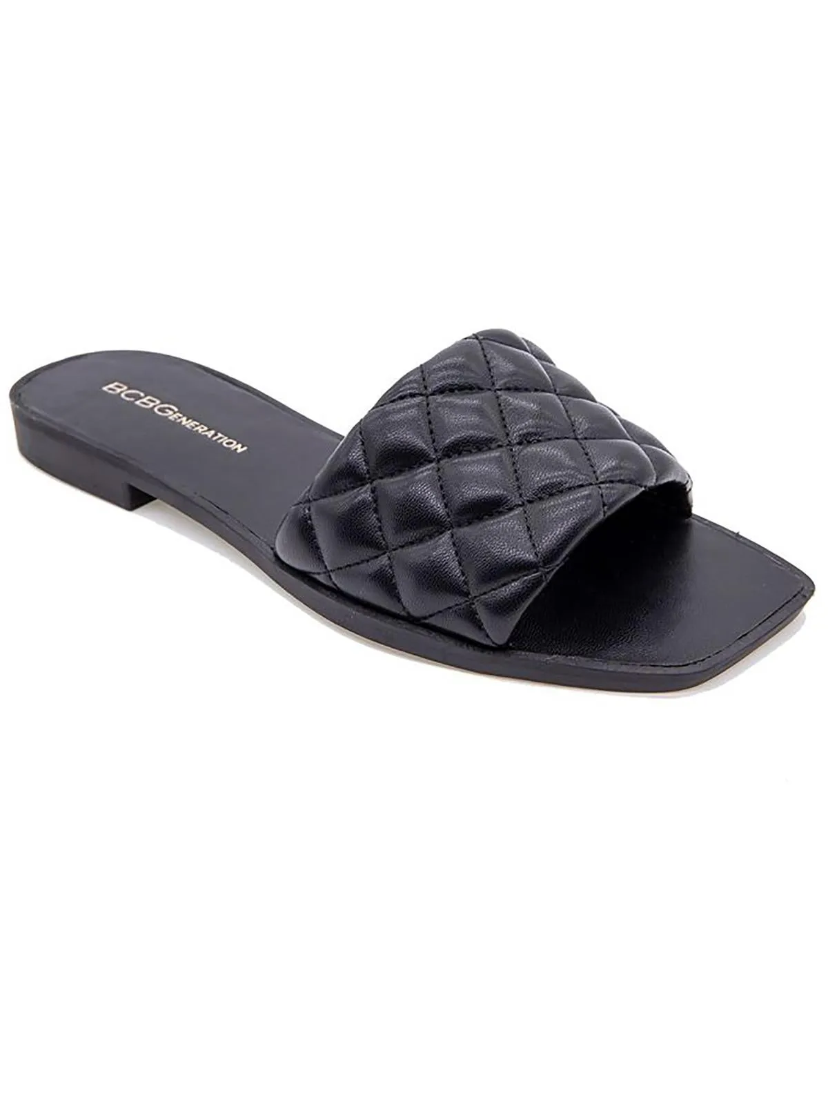 Laila Womens Quilted Slip On Flat Sandals