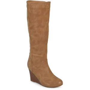 LANGLY Womens Zipper Man Made Knee-High Boots