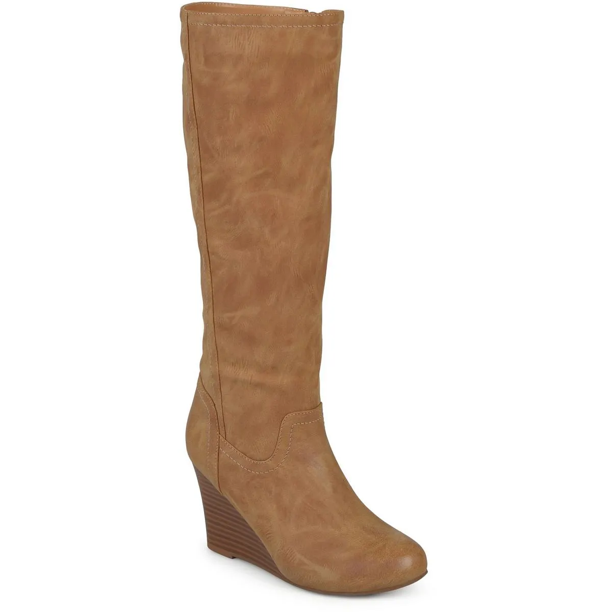 LANGLY Womens Zipper Man Made Knee-High Boots