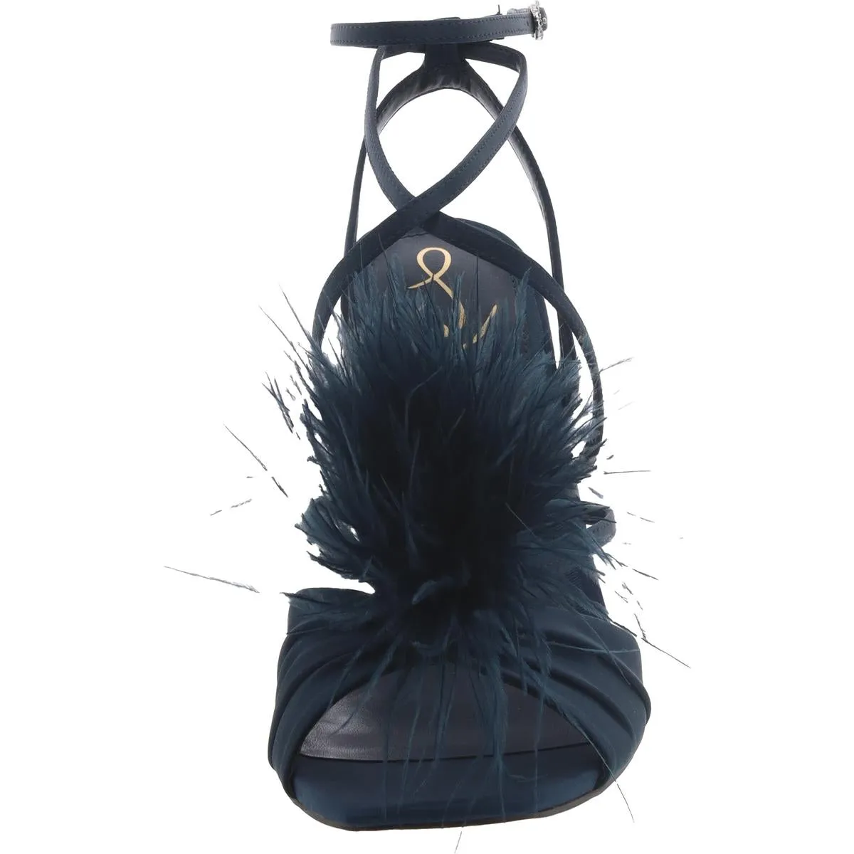 Layton Womens Feathers Ankle Strap Heels