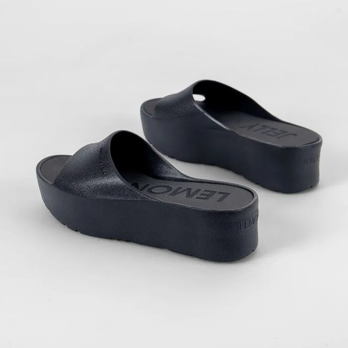 Lemon Jelly Sunny Platform Slides Black