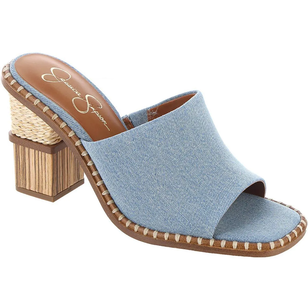 Lendrila Womens Block Heel Slip-On Heels