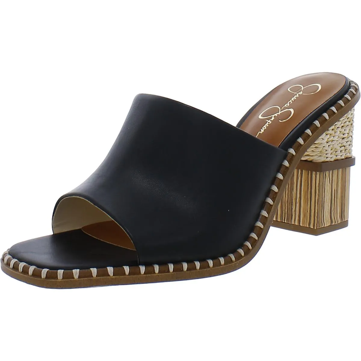 Lendrila Womens Block Heel Slip-On Heels