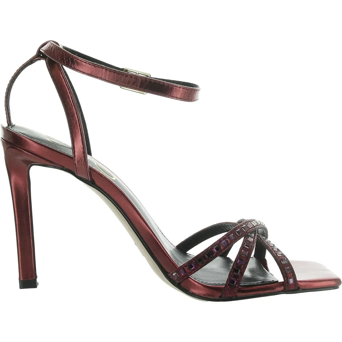 Leonah Womens Slip On Stiletto Ankle Strap