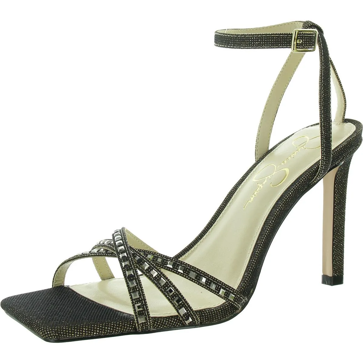 Leonah Womens Slip On Stiletto Ankle Strap