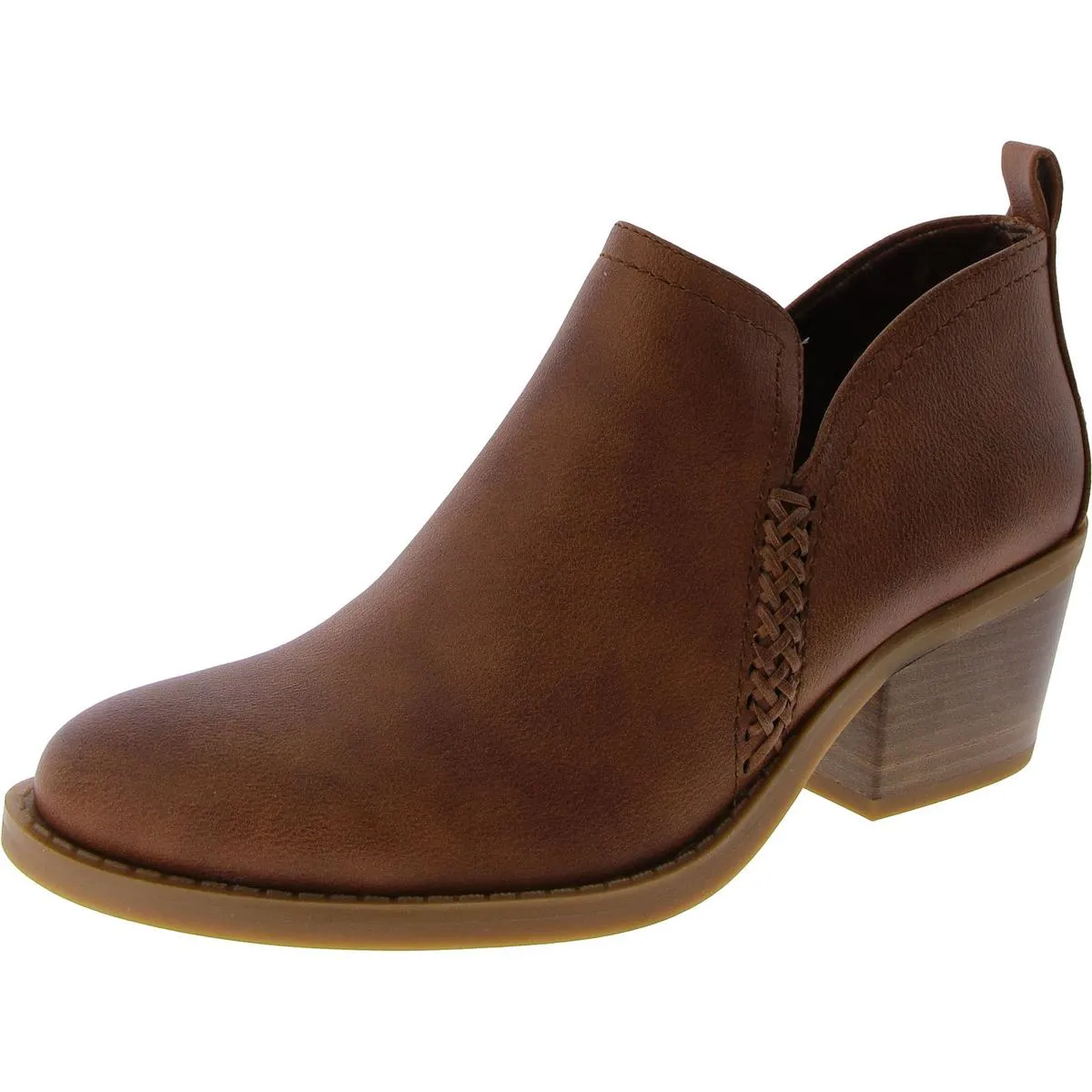 Lidian Womens Faux Leather Ankle Booties