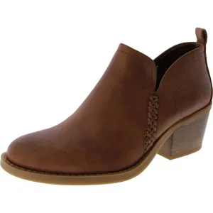 Lidian Womens Faux Leather Ankle Booties