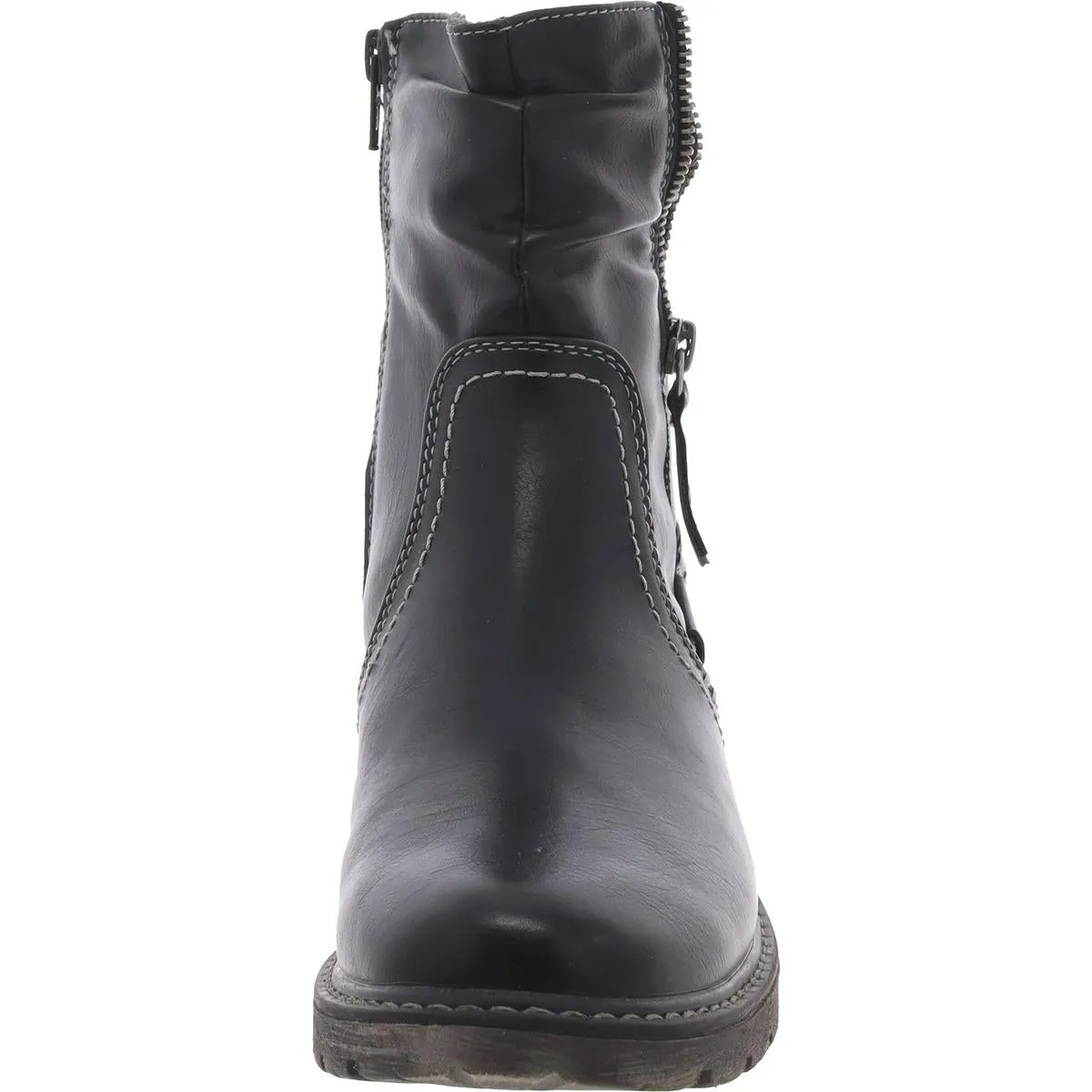 Logger Calgar Womens Zipper Faux Leather Ankle Boots