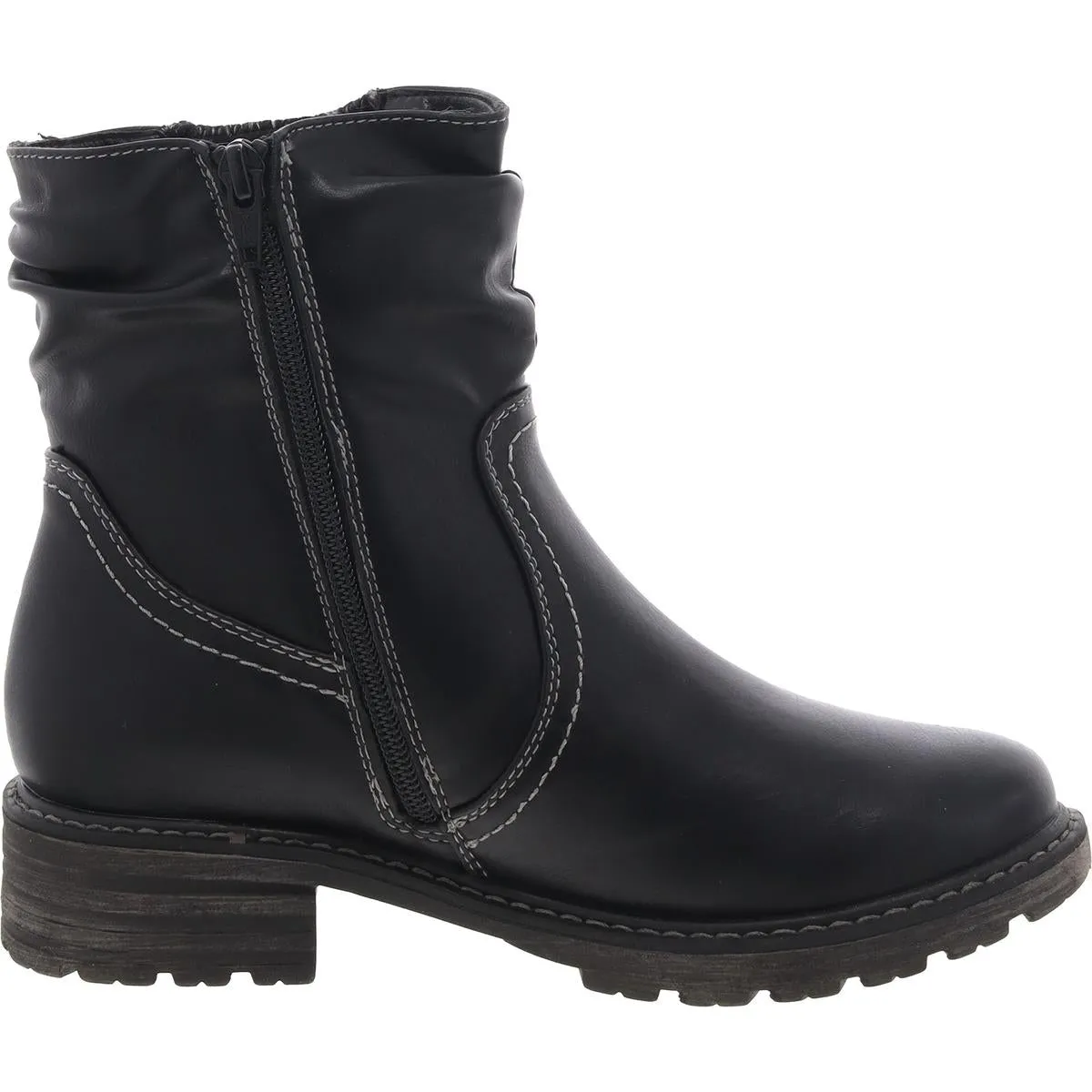 Logger Calgar Womens Zipper Faux Leather Ankle Boots